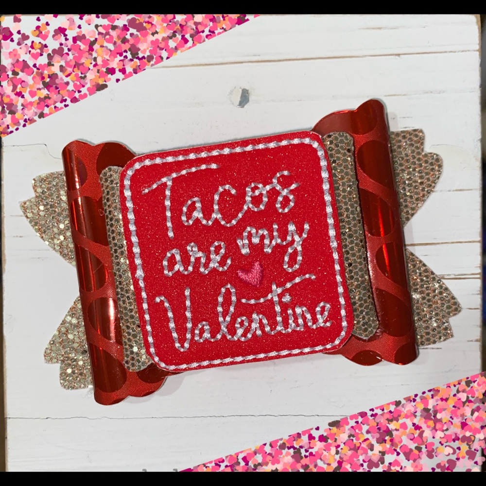 Handmade Feltie center Valentines Bow